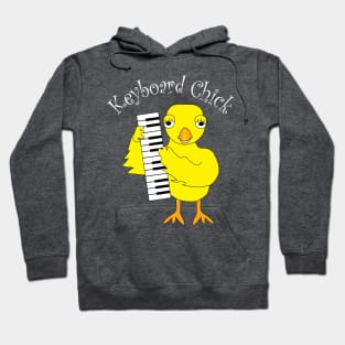 Keyboard Piano Chick White Text Hoodie